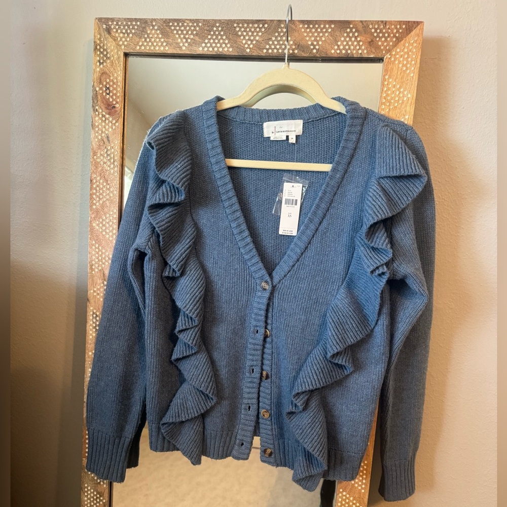 NWT Anthro Ruffle Cardigan
